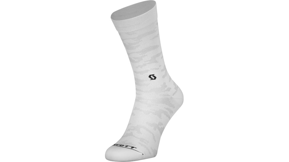 SCOTT Trail Camo Crew Socks, White/Black, Large, 2752431035048-L