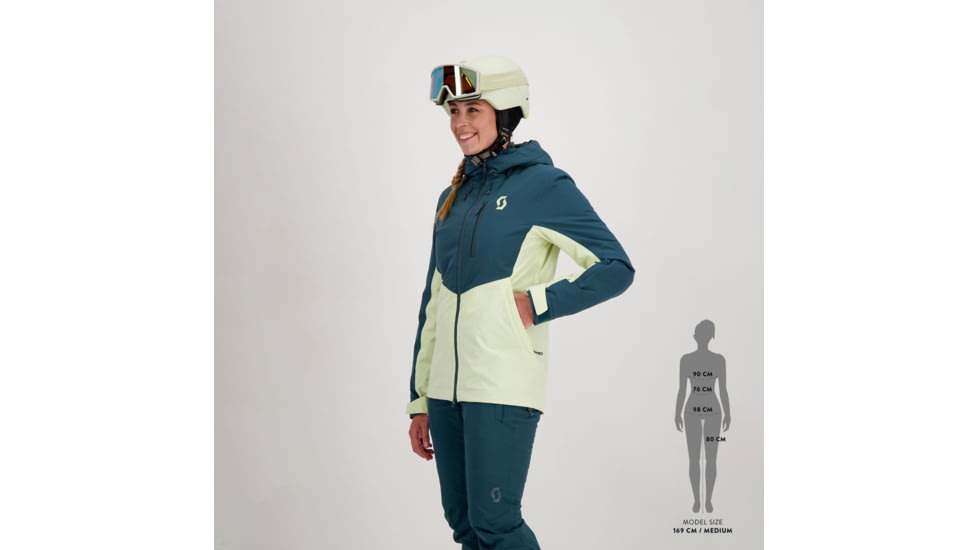 SCOTT Ultimate Dryo Jacket - Womens, Aruba Green/Pale Yellow, Large, 2837697337009