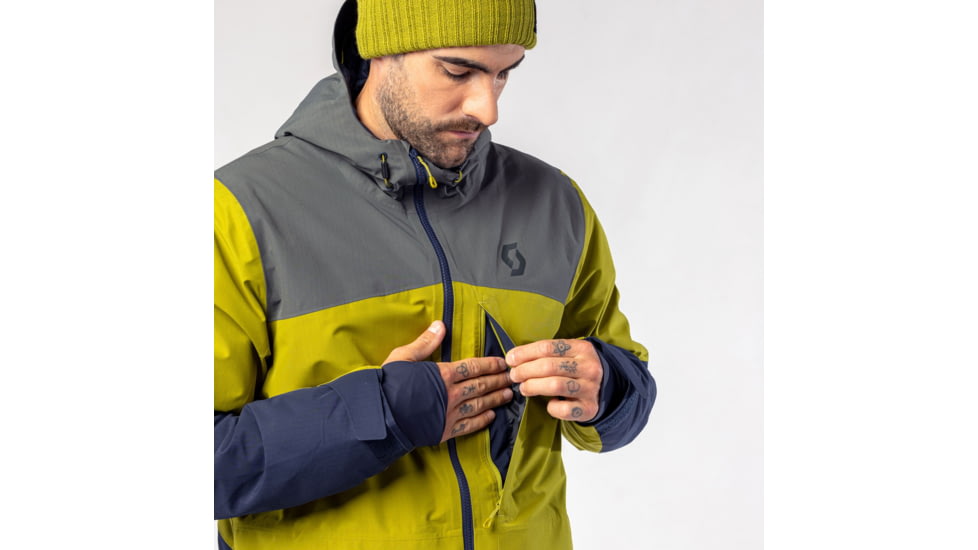 SCOTT Ultimate Dryo Ripstop Jacket - Mens, Shadow Grey/Meadow Green, 2XL, 4198997858014