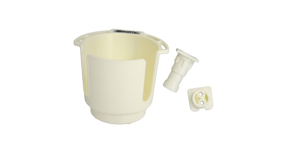 Scotty 311 Cup Holder w/ Bulkhead Gunnel Mount and Rod Holder Post Mount, White, 0311-WH