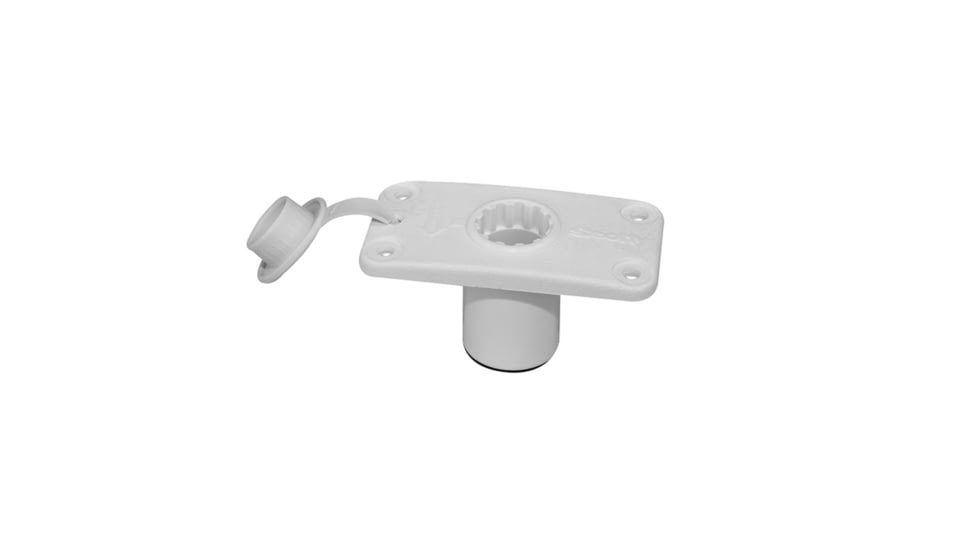 Scotty Flush Deck Mount White w/Rain Cap 244 34347