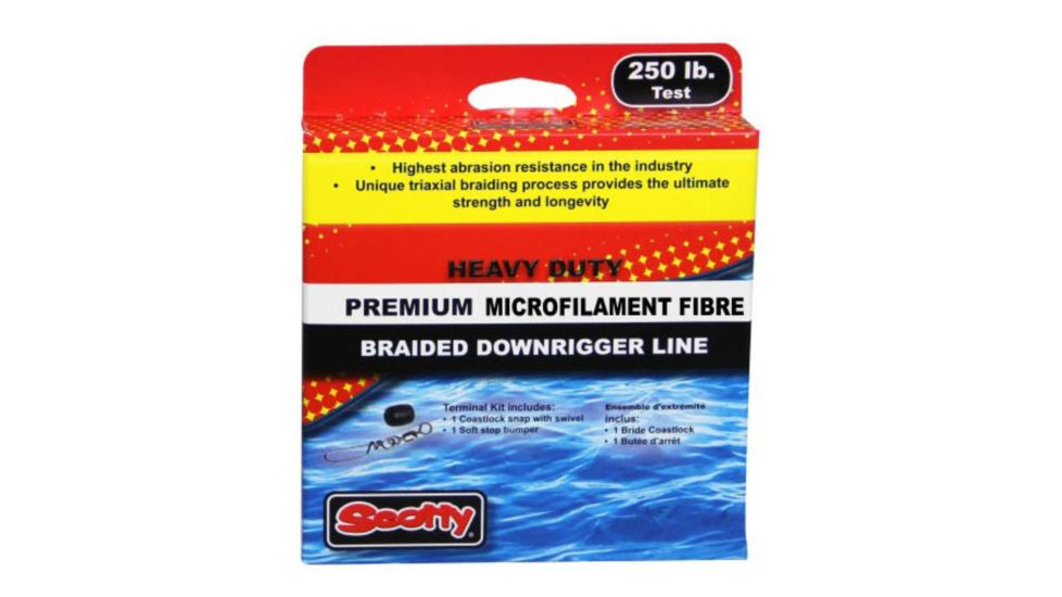 Scotty Premium Braided Fiber Downrigger Line w/ Kit, 250 lb Test, 300 ft Spool 620221