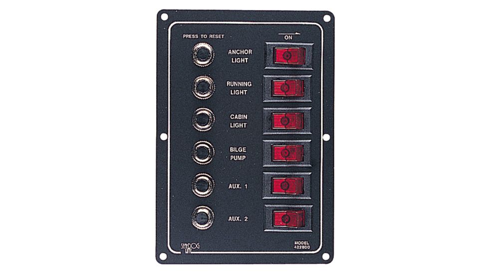 Sea-Dog Aluminum Circuit Breaker Panel - 6 Circuit 79022