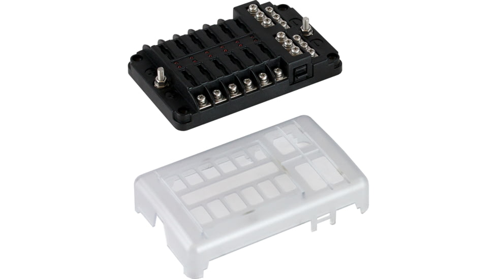 Sea-Dog Blade Style LED Indicator Fuse Block w/Negative Bus Bar - 12 Circuit 79256