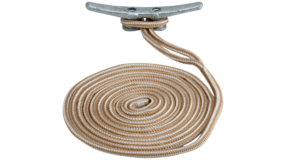 Sea-Dog Double Braided Nylon Dock Line - 1/2&quot; x 20' - Gold/White 77304