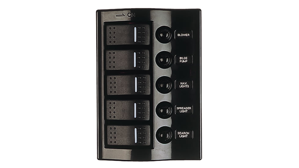 Sea-Dog Nylon Circuit Breaker Panel - 5 Circuit - Wave Style 79024