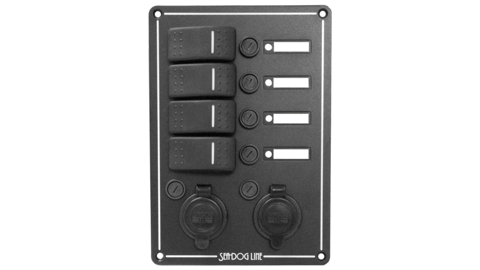 Sea-Dog Panel 4 Circuit w/Dual Power Socket &amp; Illuminated Switches Switch 79243