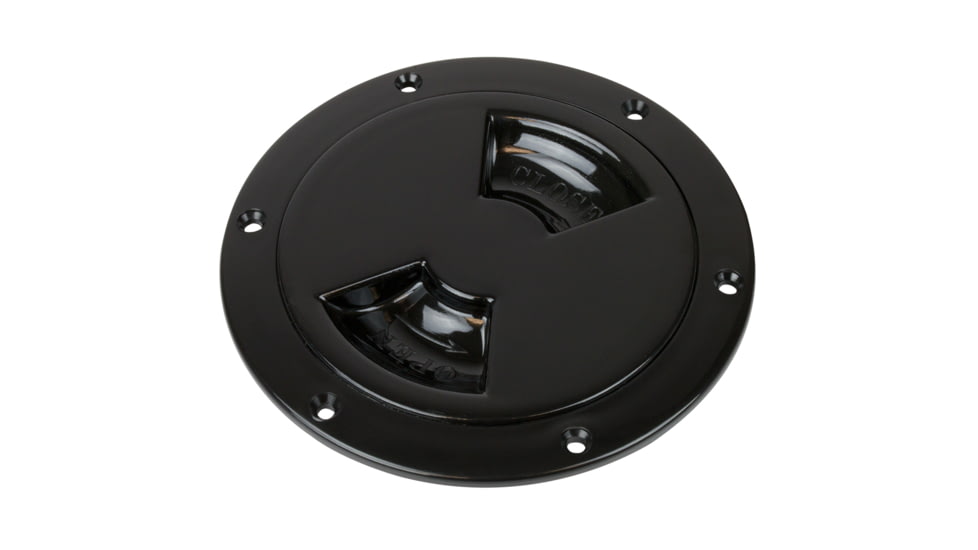 Sea-Dog Quarter-Turn Smooth Deck Plate w/Internal Collar - Black - 6&quot; 77459