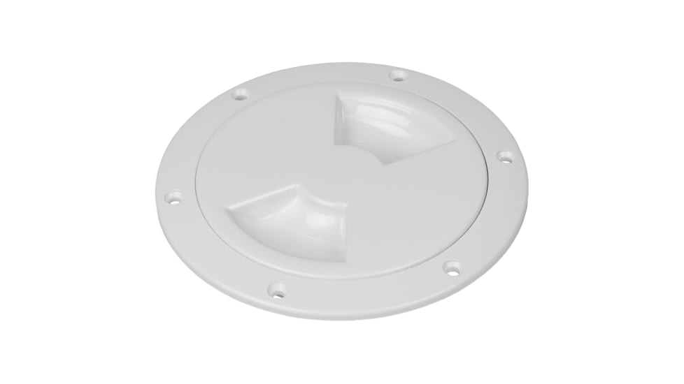 Sea-Dog Quarter-Turn Smooth Deck Plate w/Internal Collar - White - 4&quot; 77450