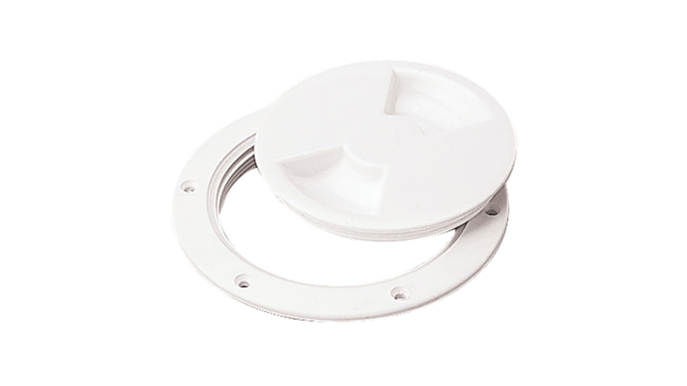 Sea-Dog Screw Out Deck Plate - 4-7/16, White, 4-7/16in, 337140-1
