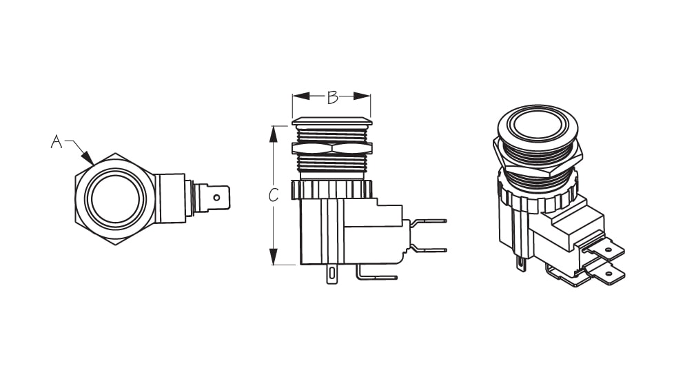 Sea-Dog Sea Dog LED Push Button On/Off Switch High Amp, 403064