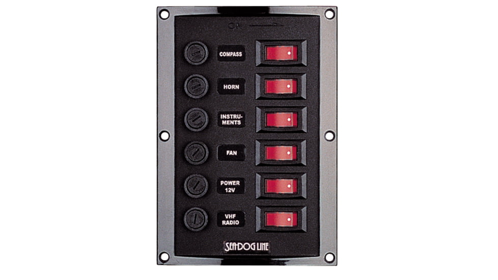 Sea-Dog Sea Dog Line Vertical 6 Gang Panel, 424110-1