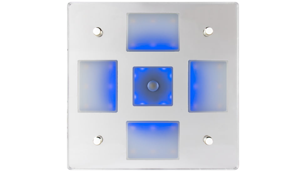 Sea-Dog Square LED Mirror Light w/On/Off Dimmer, White/Blue, 401840-3