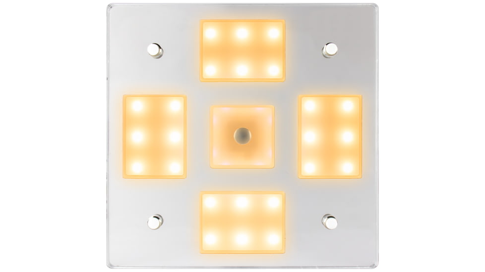 Sea-Dog Square LED Mirror Light w/On/Off Dimmer, White/Blue, 401840-3