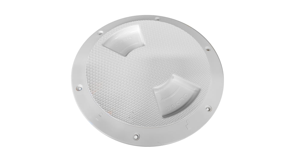 Sea-Dog Textured Quarter Turn Deck Plate - White - 5&quot; 77435