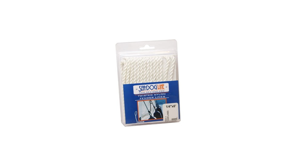Sea-Dog Twisted Nylon Fender Line - 1/4in x 6, White, 301106006WH-1