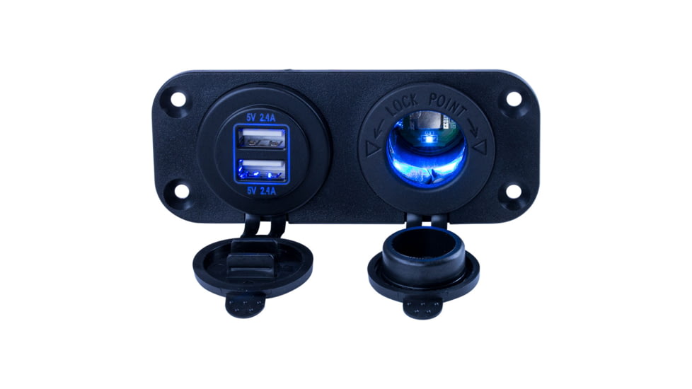 Sea-Dog USB &amp; Power Socket Panel Double 77186