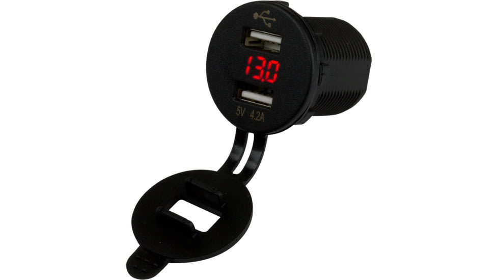 Sea-Dog USB Socket/Voltmeter w/Hidden Display Dual 77190