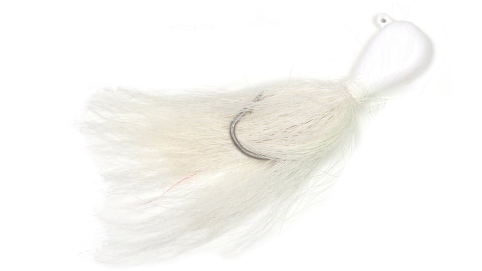 Sea Striker Bucktail Bean Jig 1/2 oz, 2/0 Hook, White Head/White Tail, 2/Pack, T12W