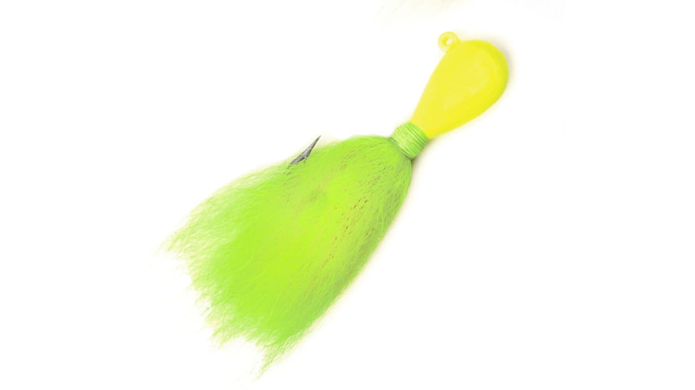 Sea Striker Bucktail Bean Jig 1 oz, 6/0 Hook, Chartreuse Head/Chartreuse Tail, 2/Pack, T1CH