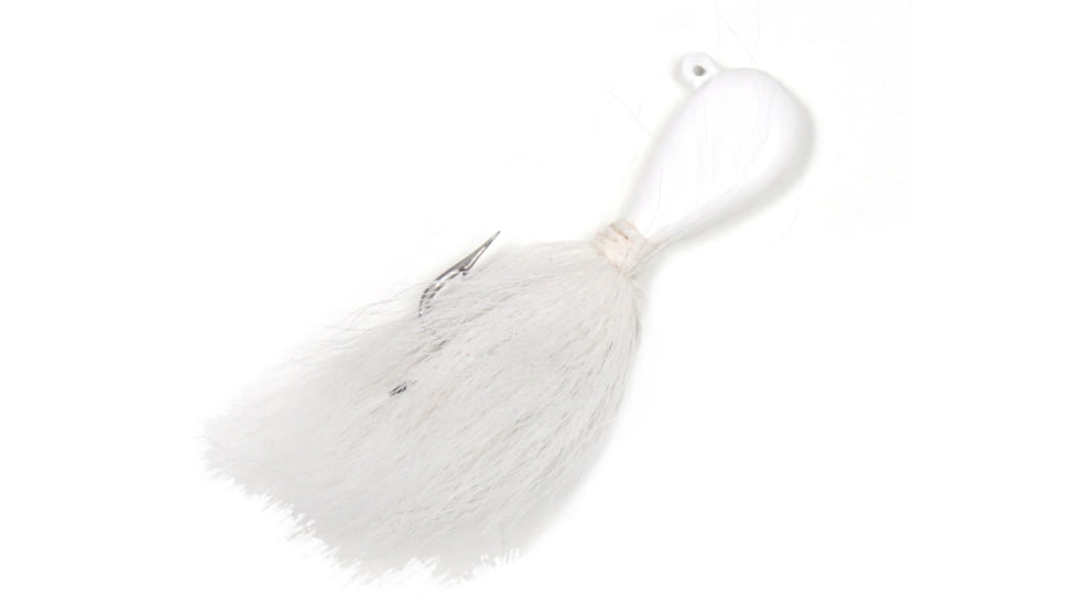 Sea Striker Bucktail Bean Jig 1 oz, 6/0 Hook, White Head/White Tail, 2/Pack, T1W