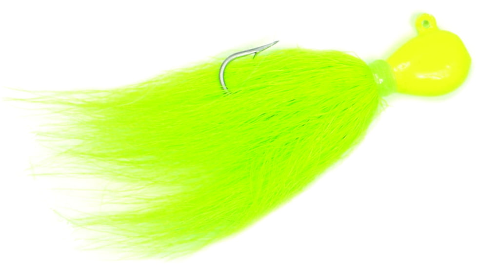Sea Striker Bucktail Bean Jig 3/4 oz, 4/0 Hook, Chartreuse Head/Chartreuse Tail, 2/Pack, T34CH