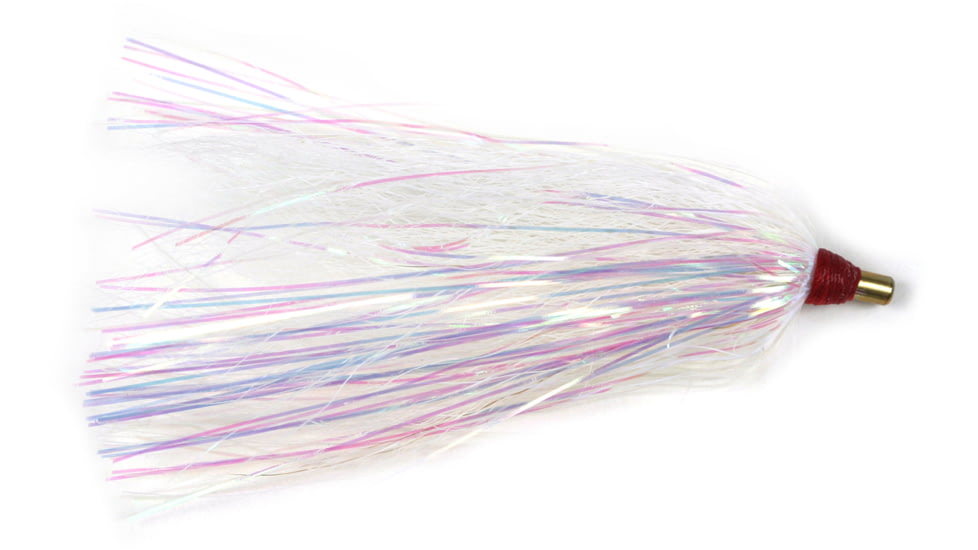 Sea Striker Bucktail Teaser, 3in, White/Pearl Mylar 100/Bag, BTWPM-100