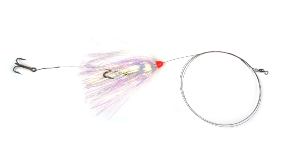 Sea Striker Carolina Live Bait King Rig #5 Solid Wire 1-2/0 Nose Hook, 1-#4 4X Treble Hook, Pearl Duster, K1S1T-PRL