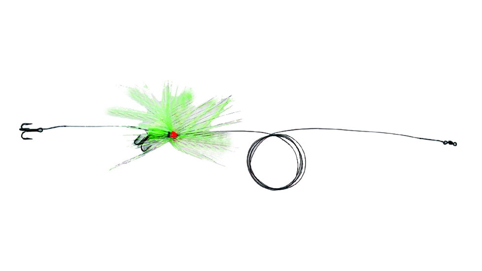 Sea Striker Carolina Live Bait King Rig #5 Solid Wire 2-#4 4X Trebles, Chartreuse Duster, K2T-CHT