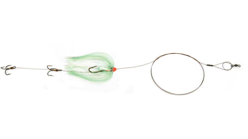 Sea Striker Carolina Live Bait King Rig Coated Wire, 2/0 Nose Hook, 2-4X #4 Trebles Chartreuse Duster, DLBR-FLCH