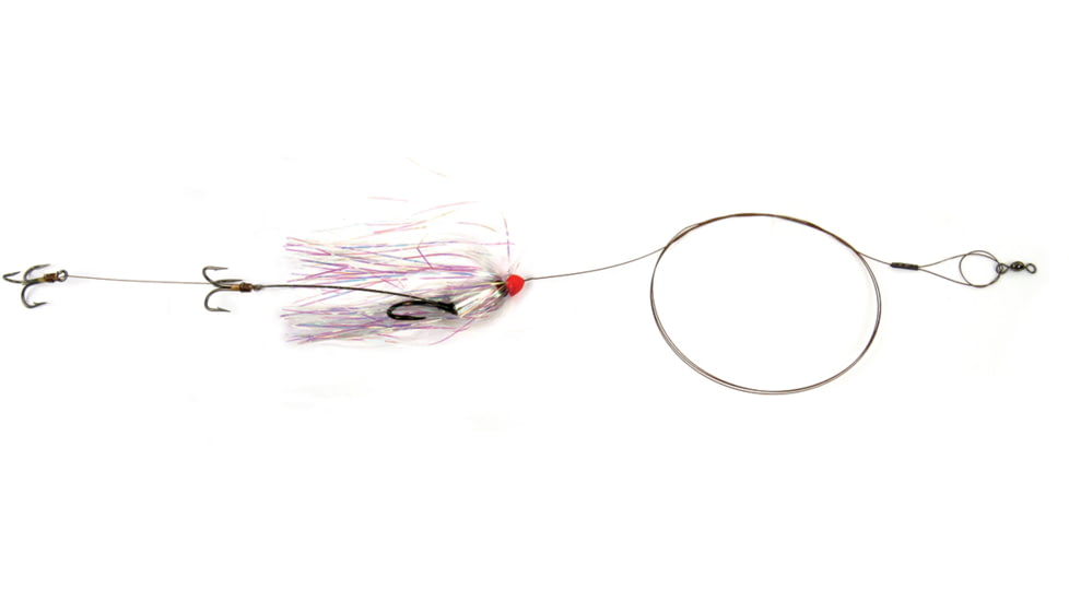 Sea Striker Carolina Live Bait King Rig Coated Wire, 2/0 Nose Hook, 2-4X #4 Trebles Pearlescent Duster, DLBR-PRL