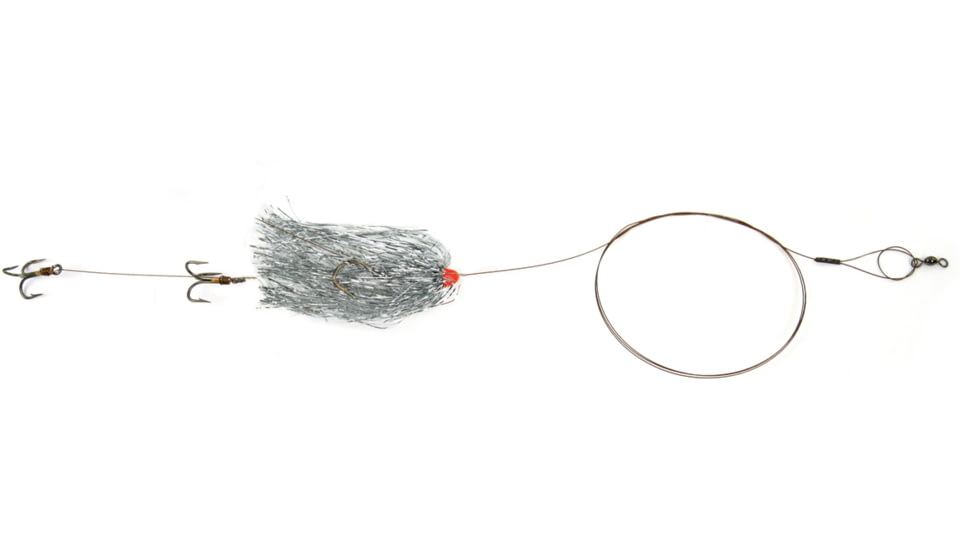 Sea Striker Carolina Live Bait King Rig Coated Wire, 2/0 Nose Hook, 2-4X #4 Trebles Silver Duster, DLBR-SIL