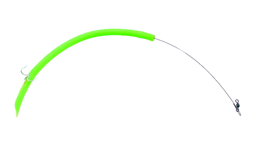 Sea Striker Cuda Tube, 12" Single 2/0 Treble Hook, 60 Lb Sealon Wire, Fluorescent Green, CT12G