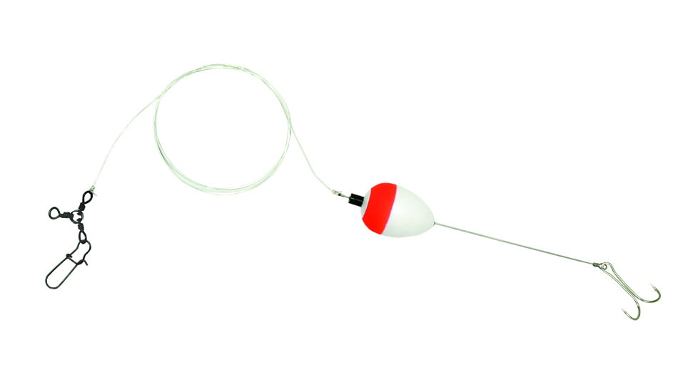 Sea Striker Deluxe Finger Mullet Rig, Removable 2/0 Double Hook, 1 1/4&quot; Red/White Pear Float, SSDMR