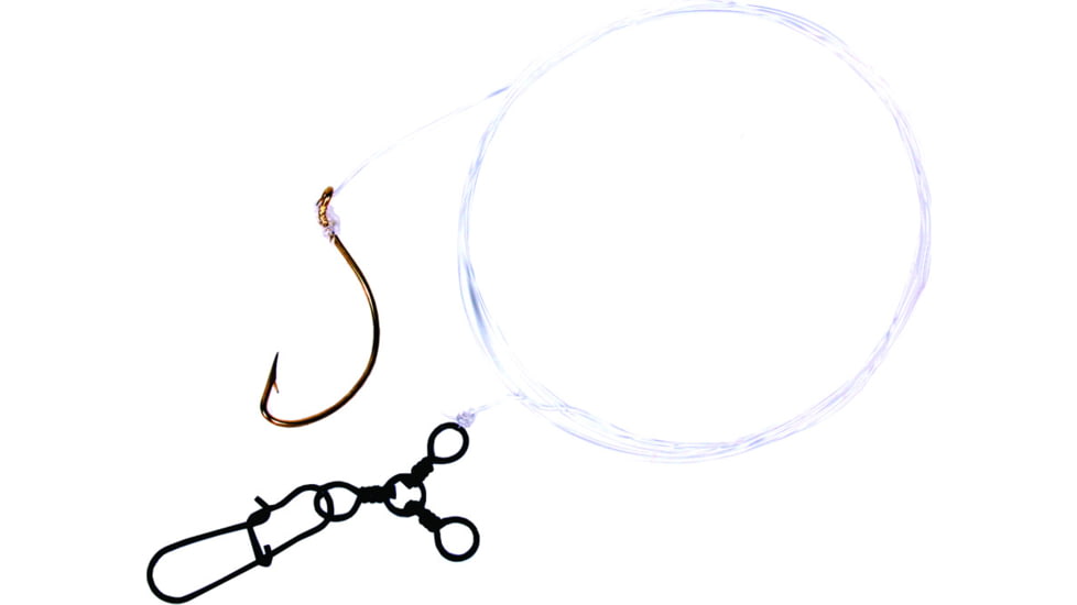 Sea Striker Fluke Rig 2/0 Gold Wide Gap Plain Hook, 3-Way &amp; Snap, N8554-20G