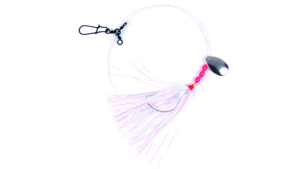 Sea Striker Fluke Rig 2/0 Wide Gap 3-Way &amp; Snap Pearl Mylar, N8564-PM