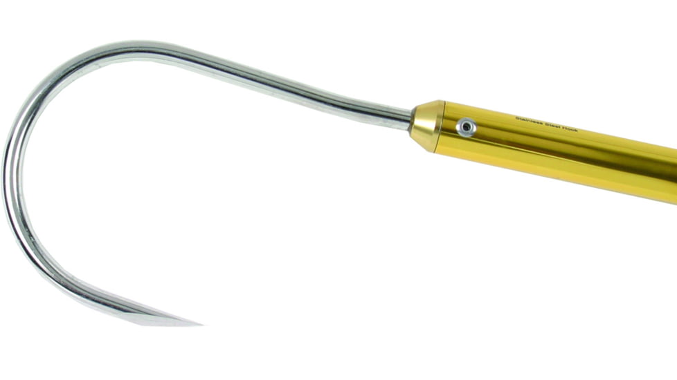 Sea Striker Gold Anodized Aluminum Gaff 3&quot; Stainless Hook 6' Long, SS372G