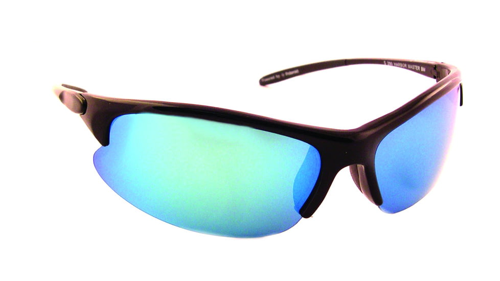 Sea Striker Harbor Master Sunglasses Blk Frame/Blu Mirror Lens, 290
