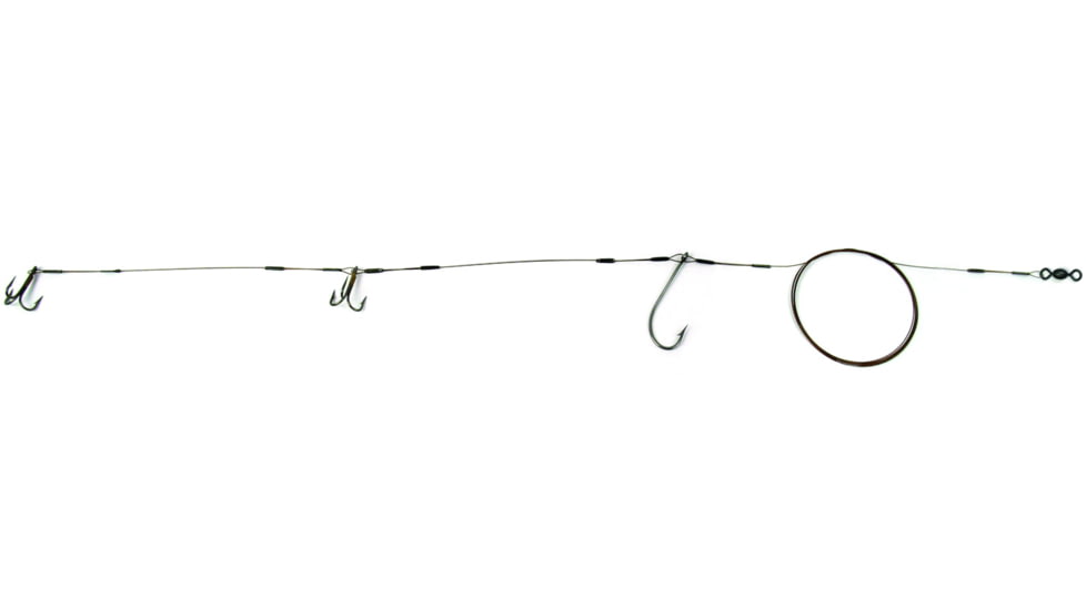 Sea Striker Live Bait King Rig 5' 60lb Wire 5/0 Bait Hook, 2-#4 4X strong Trebles, DPKR