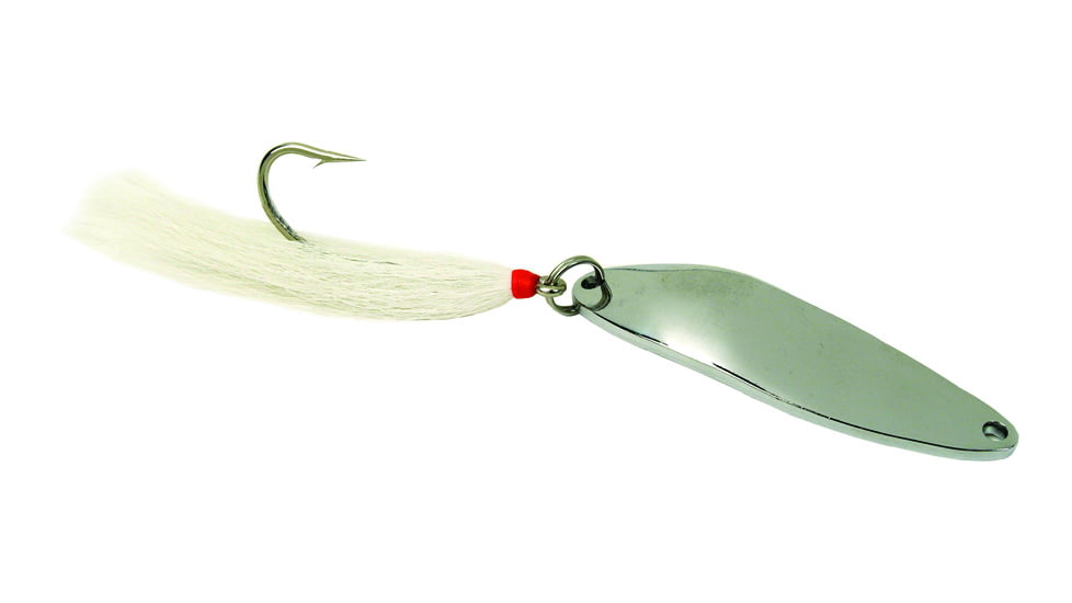 Sea Striker Nickel Plated Casting Spoon with Single Hook Bucktail, 6/0 Hook, 1 1/2oz, 3 3/8in, SES150B-1