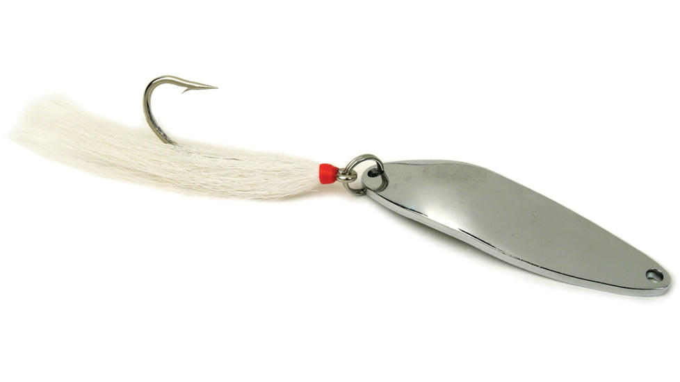 Sea Striker Nickel Plated Casting Spoon with Single Hook Bucktail, 7/0 Hook, 2oz, 3 3/8in, SES200B-1