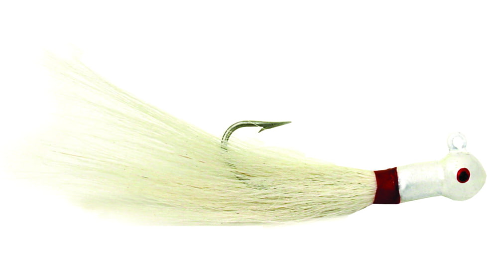 Sea Striker Popeye Bucktail Jig, 3/4 oz, 7/0 Hook, White Head/White Tail, 6/Pack, PE34W6