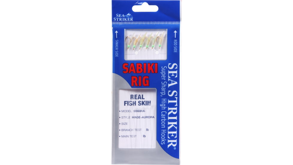 Sea Striker Pro Sabiki Rig Hage, Aurora Glow Finish, Size 6, Sz 12 Us, SS68HA-6