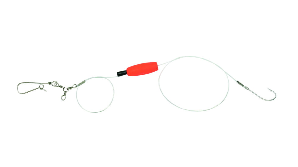 Sea Striker Red Fish Rig, 2/0 SW Hook, 60 Lb Mono, #1 3-Way Swivel, 2&quot; Fl Red Cigar Float, SSRFR