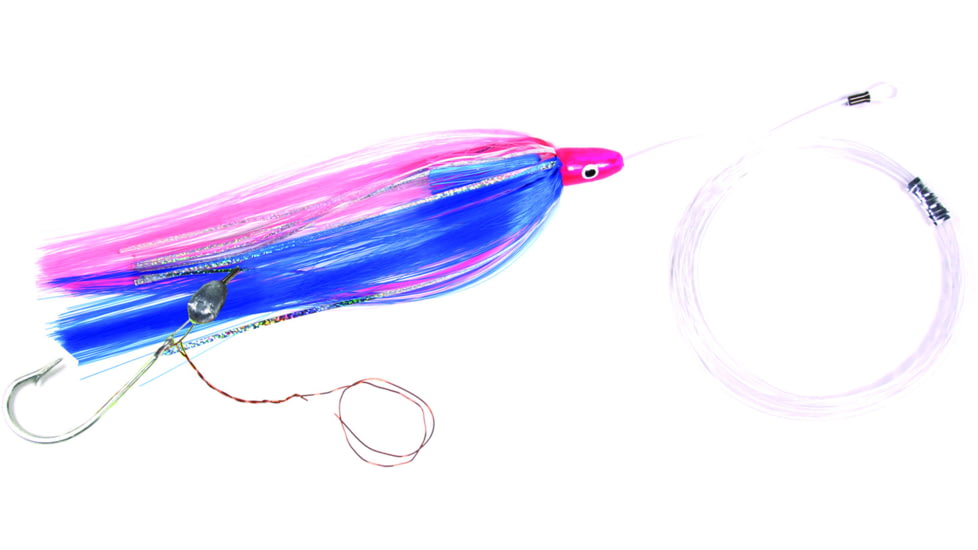 Sea Striker Rigged Ballyhoo Lure, 3/8 oz Head, 1/2 oz Egg Lead, Blue/Pink, SB38R-BPK