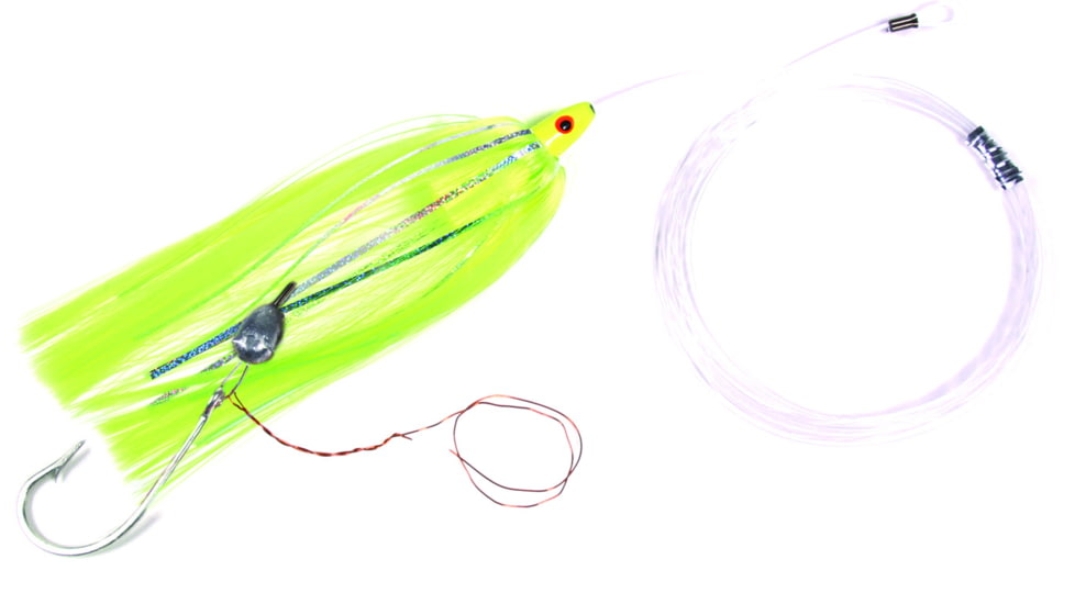 Sea Striker Rigged Ballyhoo Lure, 3/8 oz Head, 1/2 oz Egg Lead, Chartreuse, SB38R-C