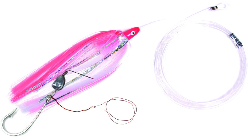 Sea Striker Rigged Ballyhoo Lure, 3/8 oz Head, 1/2 oz Egg Lead, Pink/White, SB38R-PKW