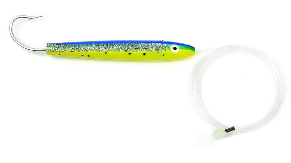 Sea Striker Rigged Cedar Plug 4", 8/0 Hook, 8 ft 100 Lb Mono Leader, Dorado, 4431R