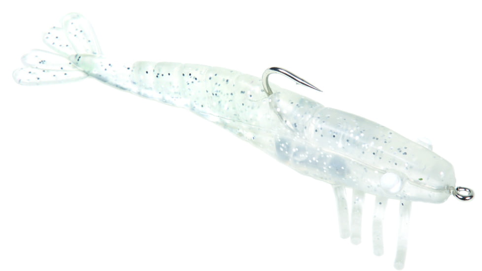 Sea Striker Rigged Shrimp, 3", 1/4 oz, Silver Glitter 3/Pack, 3SHSIL-3PK