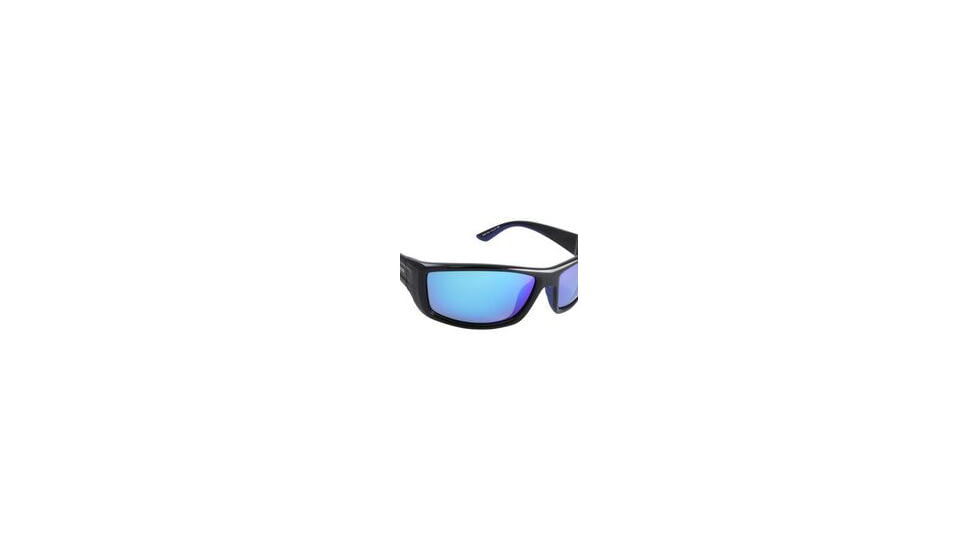 Sea Striker Rum Runner Sunglasses, Black Frame, Green Mirror Lens, Black/Blue, 30001